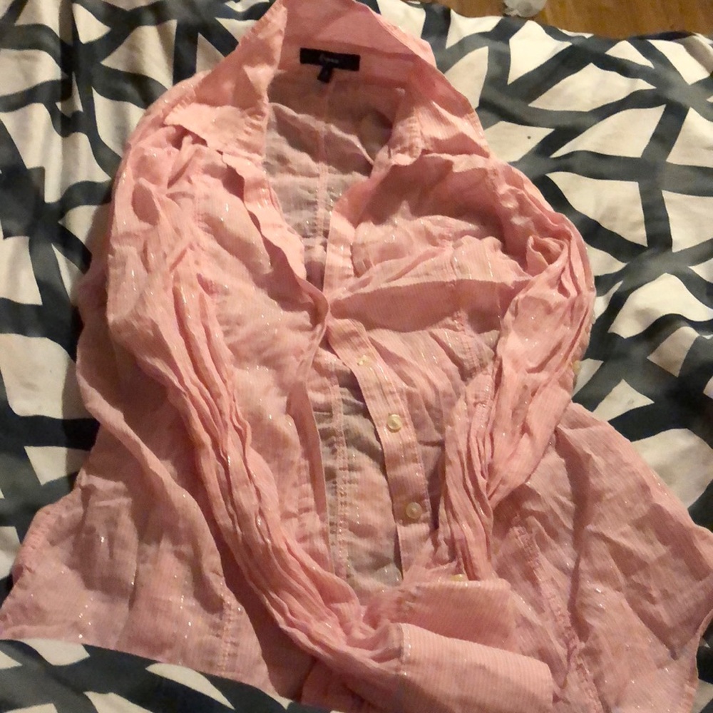Woman button down pink shirt